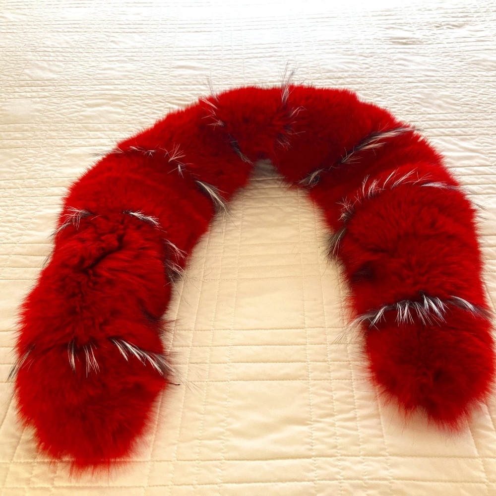 Red fox fur collar